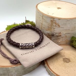 Chevron Rubber Weave Bracelet in Brown